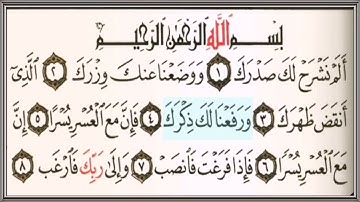 القرآن الكريم سورة الشرح مكتوب بدون حقوق