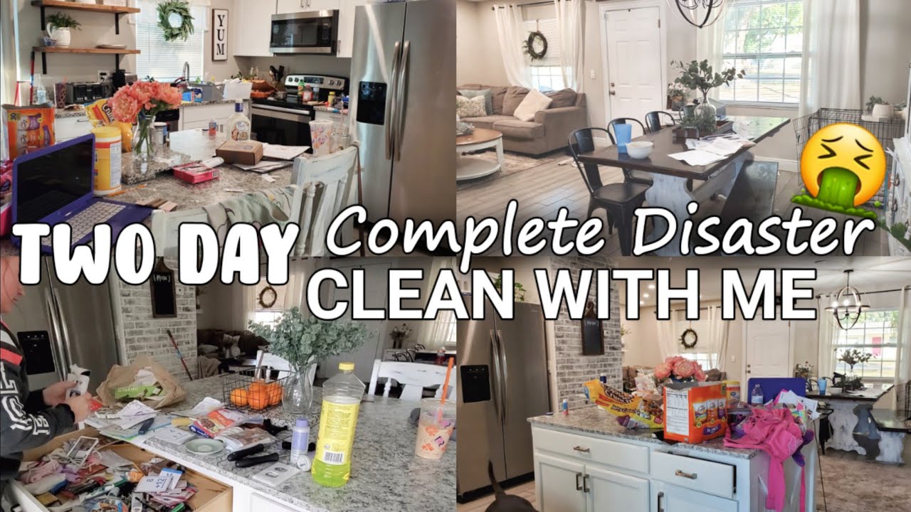 MESSY HOUSE CLEAN WITH ME | TWO DAY CLEANING MOTIVATION | EXTREME CLEAN ...