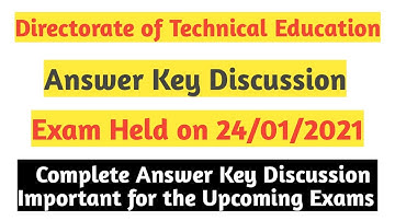 All Answer keys of DTE Exam|Fully solved Question Paper of Jr. Assistant DTE|Exam Held on 24/01/21