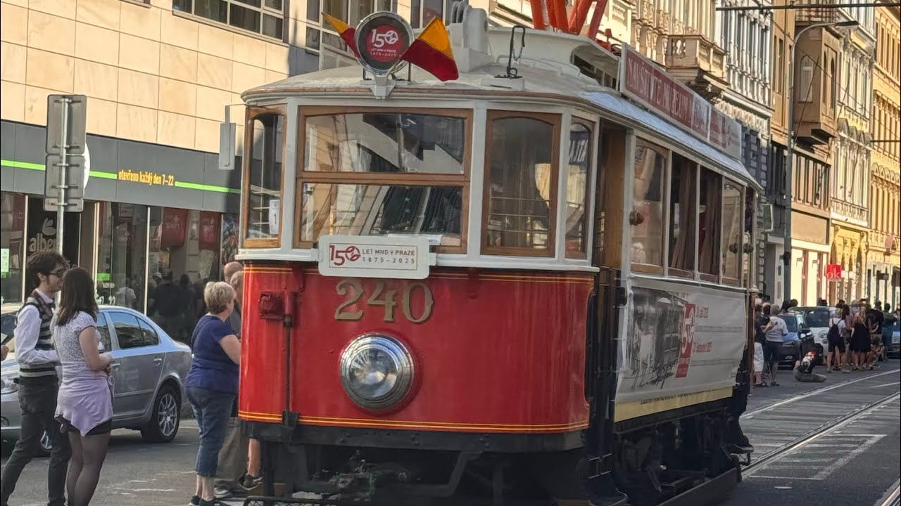 A Journey Through Time: 40 Historic Trams Parade in Prague | 150th Anniversary Celebration