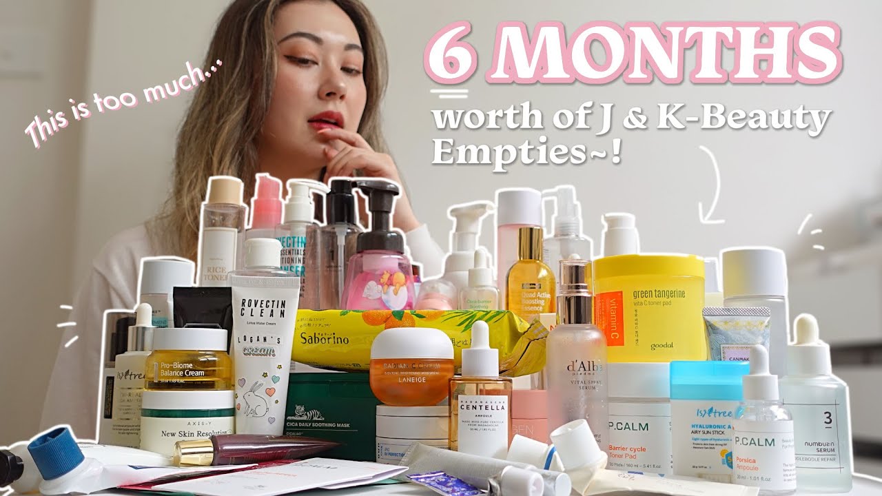 6 MONTHS worth of Asian Beauty Empties!! Japanese and Korean Skincare~