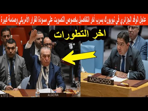عاجل الوفد الجزائري في نيويورك يسرب آخر تفاصيل التصويت على مسودة القرار الأمريكي صدمة كبيرة