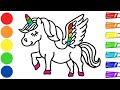 How To Draw A Rainbow Unicorn 🦄🌈✨❤️ | Easy Unicorn Drawing | Step by Step Art tutorial 