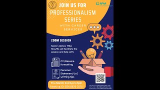 Professionalism 101: CV/Resume & Letter of Intent Workshop