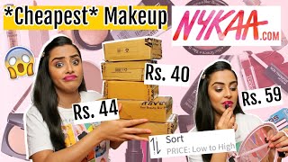 Trying *Cheapest* Makeup From NYKAA | EVERYTHING UNDER Rs. 250 | Full Face of सस्ता मेकअप #Part2