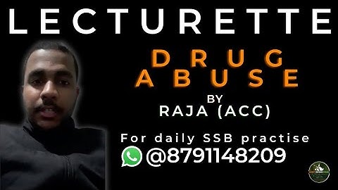 SSB Lecturette Topic | DRUG-ABUSE |#264 |Daily Lecturette Practice|SSB INTERVIEW