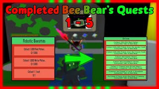 ❄️Completed Bee Bears Quests 1 - 5 All Rewards + Glitched Drive l Bee Swarm Simulator