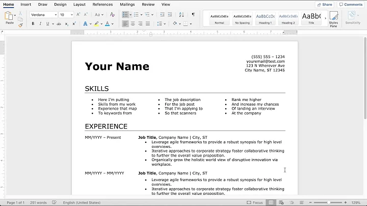 Master the Art of Crafting a Perfect Resume in Microsoft Word