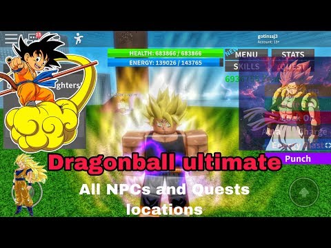 Dragon Ball Ultimate All Npc S And Quests Locations Youtube - dragon ball z ultimate rebirth roleplay roblox