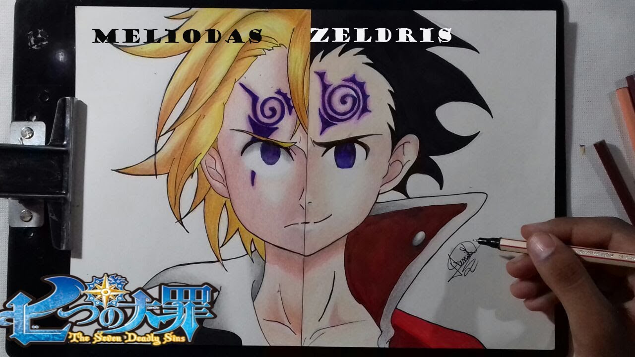 Speed Drawing Meliodas/Zeldris (Nanatsu no taizai) YouTube