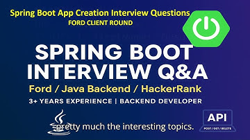 Ford Client Round Interview | Spring Boot App Creation |Java Backend Interview 2025