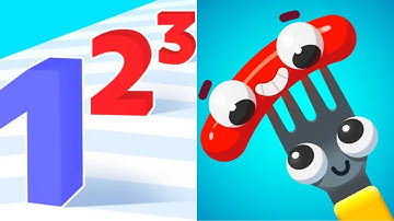 Number Master: Run and merge vs Fork N Sausage - Satisfying ASMR Gameplay All Levels