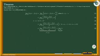 Differentiability implies continuity