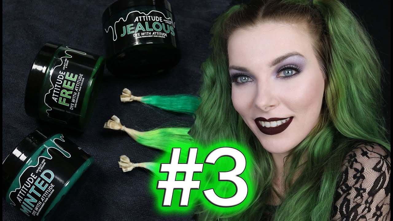 ATTITUDE HAIR DYE Swatches JEALOUS, FREE, MINTED - Haltbarkeit & Auswaschen