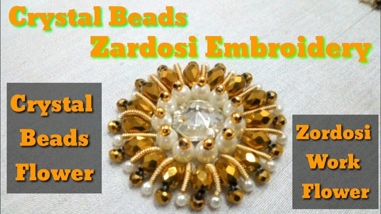 Zardosi Embroidery | Flower Embroidery Work | Zardosi Flower Embroidery