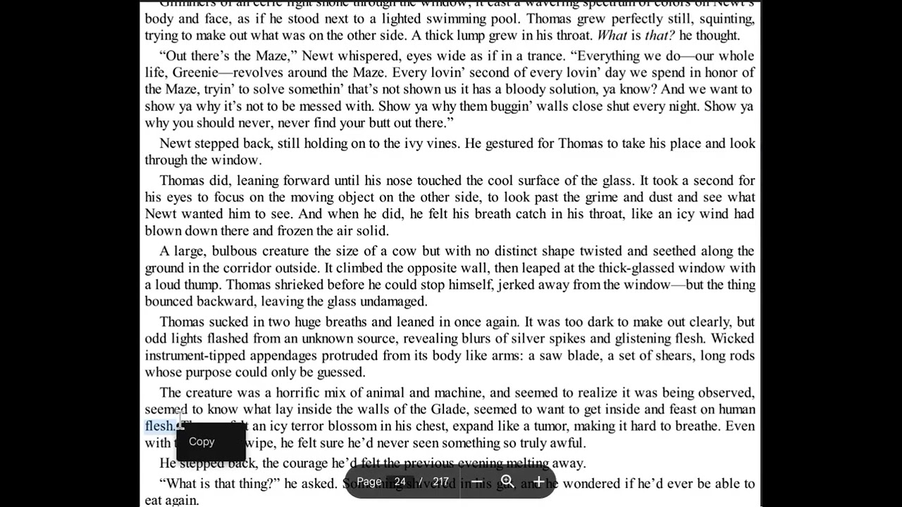 the maze runner audio book, chapter 6 -7 .