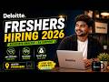 Deloitte Freshers Hiring 2026 🔥 | No Coding Jobs | ₹4.5 LPA | Hyderabad Jobs