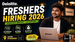 Deloitte Freshers Hiring 2026 🔥 | No Coding Jobs | ₹4.5 LPA | Hyderabad Jobs