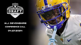 M.J. Devonshire&#39;s Conference Call - Round 7 Selection | 2024 NFL Draft | Raiders