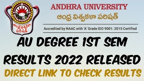 Andhra University Degree 1st Sem Results 2022 Released//Direct links to check Results