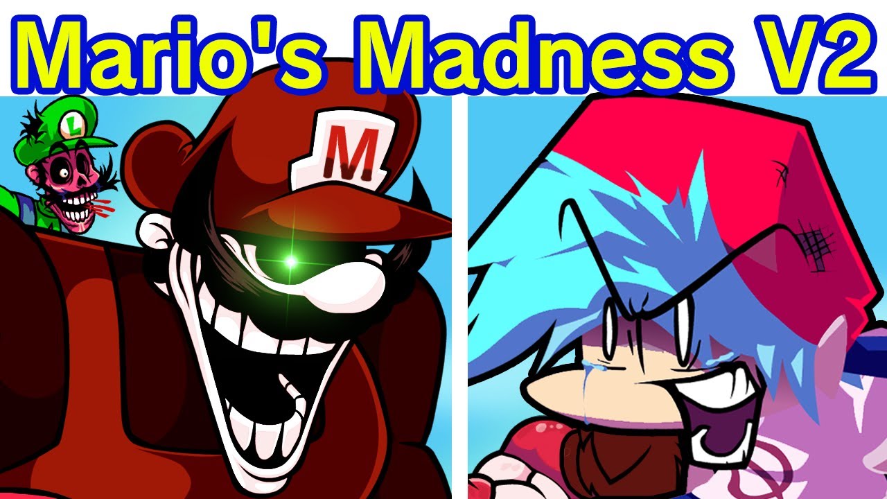 Friday Night Funkin' VS Mario's Madness V2 FULL WEEK + Cutscenes (FNF Mod) (Mario 85'/MX/Mario.EXE)