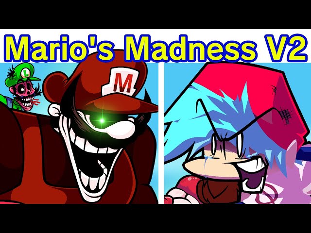 Friday Night Funkin' VS Mario's Madness V2 FULL WEEK + Cutscenes (FNF Mod) (Mario 85'/MX/Mario.EXE) class=