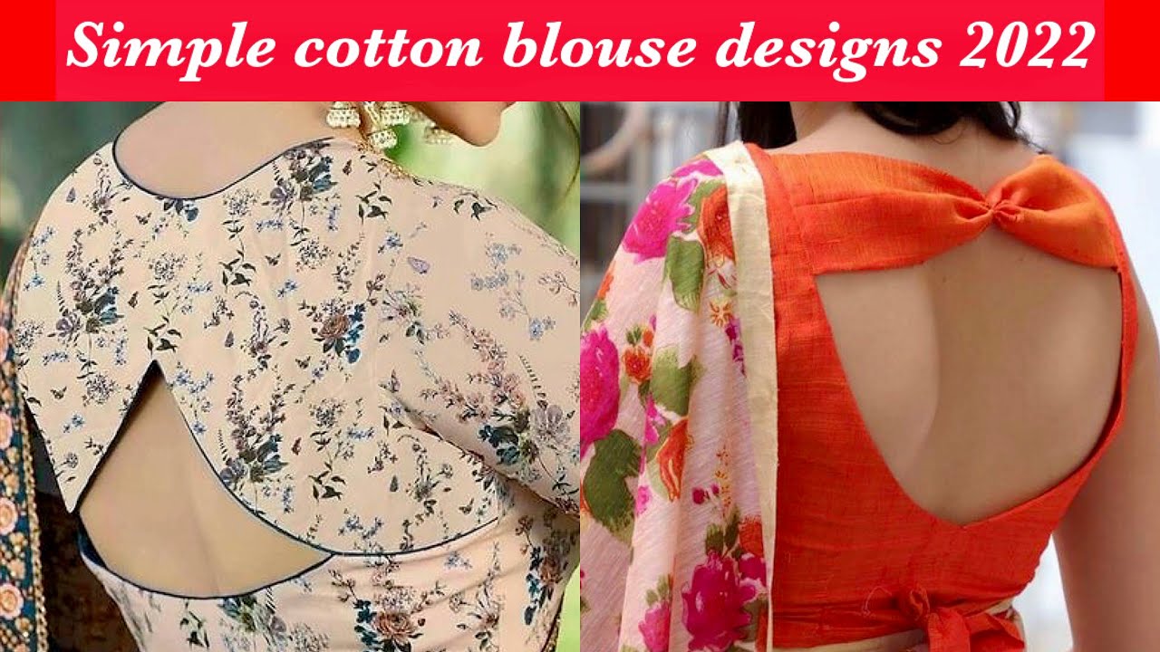 20 New Blouse Neck Pattern / Simple Cotton Ke Blouse Designs ...