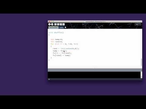 Processing memory card game: shuffle