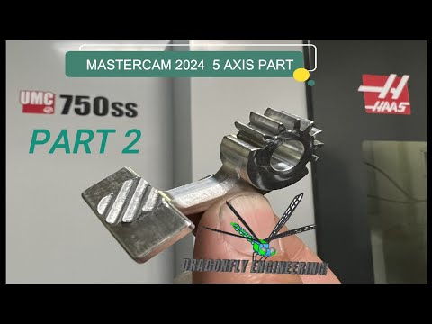 5 Axis machined part using Mastercam 2024 and a Haas UMC mill