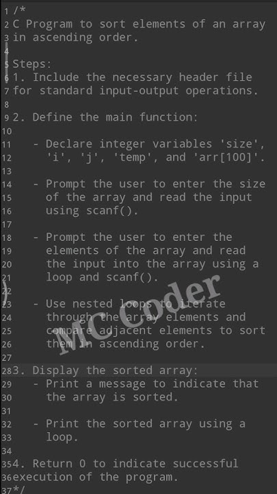How to sort elements of array in ascending order | C program to sort ...
