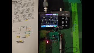 Testing the bandwidth (BW) and the slew rate of LM380 (8 pin DIP, 2.5W Audio) with gain approx 50