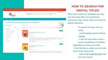 Library of Learning - Searching the catalogue for eAudio and eBooks