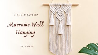 How to make Macrame Wall Hanging with Diamond Pattern