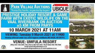 Umfula Resort, Safari & Game Farm On Auction