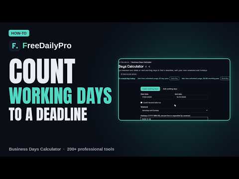 How to Count Working Days Between Two Dates with Business Days Calculator