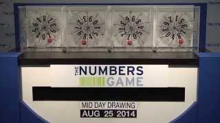 Midday Numbers Game Drawing: Monday, August 25, 2014