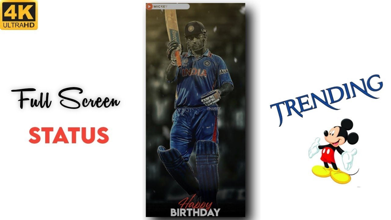 Ms Dhoni Birthday 4k Full Screen Status|Dhoni Birthday 4k Whatsapp Status By Mickey Creations