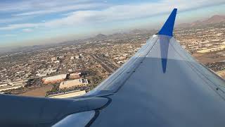 Pushback, Taxi and Takeoff – United Boeing 737 MAX 8 Takeoff Phoenix – N17294 – PHX-EWR