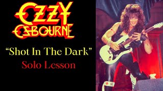 Ozzy Osbourne Shot In The Dark Solo Lesson