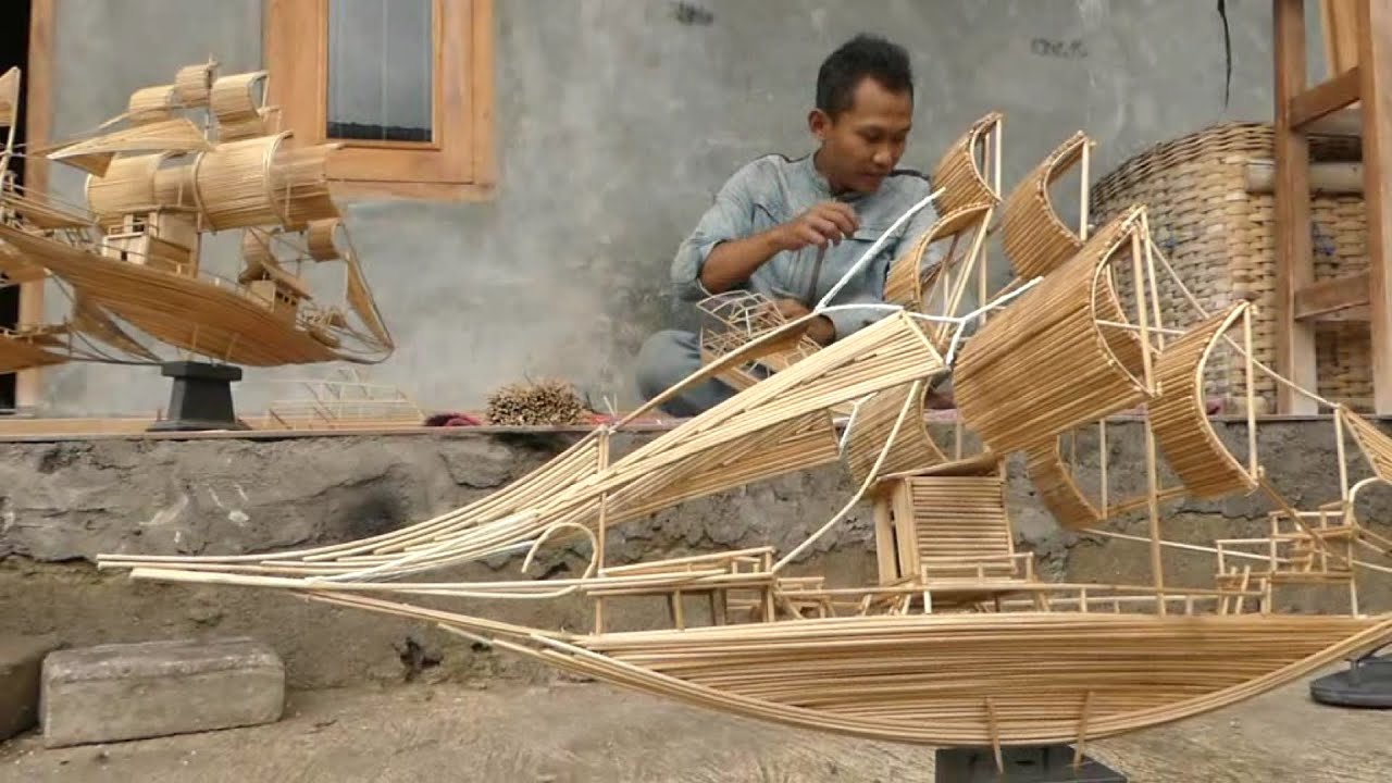  Kerajinan  Miniatur  Kapal Pinisi Dari  Bambu  YouTube