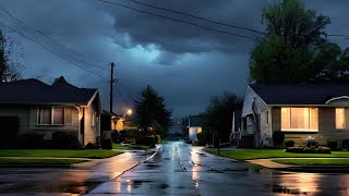 Stormy Neighborhood Street | 1 Hour Sad Background Music