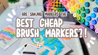 Swatching of the New 80 Set of Sanjoki Alcohol Brush Markers and Comparison  to the 120 Set 