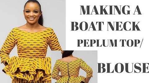 DIY BOAT NECK PEPLUM TOP. Easy cutting and stitching peplum top with circle flare bottom