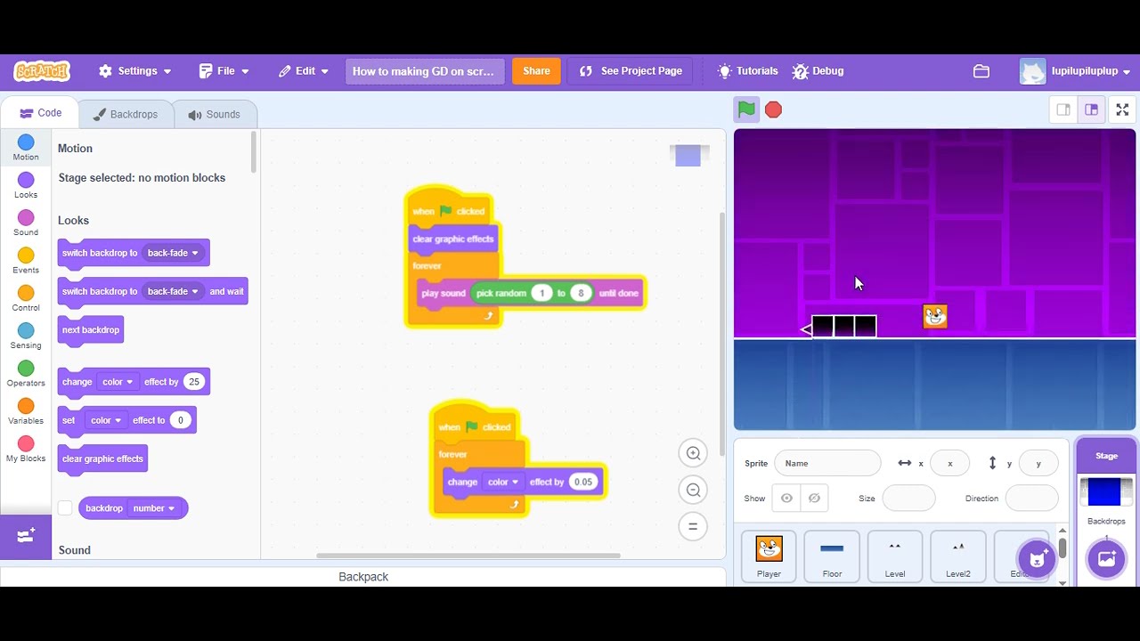 How to made GD on SCRATCH Part 5 (We add Particle) - YouTube