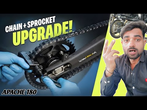 How To Replace Your Motorcycle Chain And Sprocket Set😱|Tvs Apache180 Chain Sprocket Change And Price