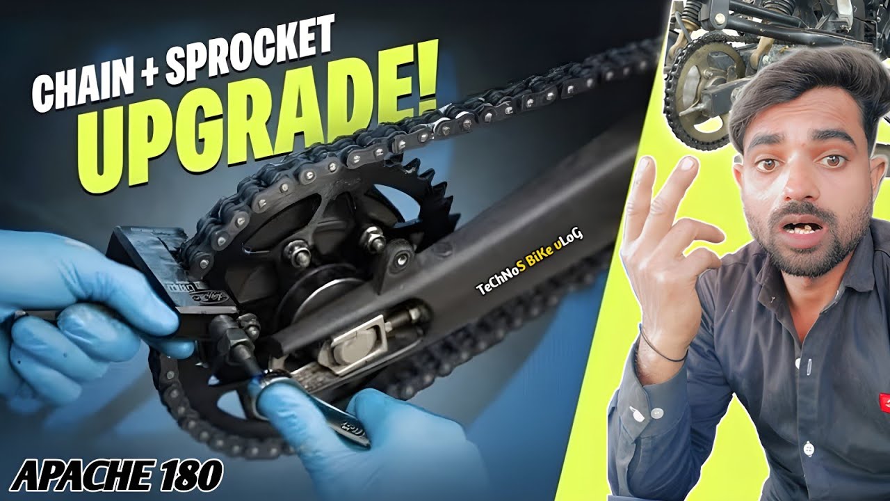 How To Replace Your Motorcycle Chain And Sprocket Set😱|Tvs Apache180 Chain Sprocket Change And Price