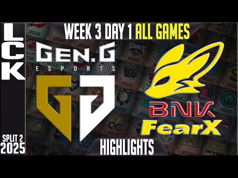 GEN vs BFX Highlights ALL GAMES | LCK W3D1 Split 2 2025 | GenG vs BNK FearX
