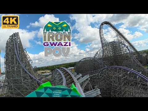 Iron Gwazi POV (Front, 2025, 4K 60FPS), Busch Gardens Tampa RMC Hybrid Coaster | Non-Copyright