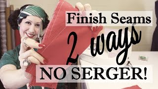 How to finish seams without an overlocker  - zigzag stitch tutorial and pinking shears - Evelyn Wood