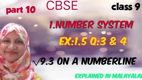 chapter 1 Number System Ex:1.5 q:3 & 4 CBSE maths class 9 in Malayalam